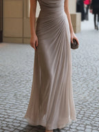 Swing Collar Tight Fit Pity Temperament Maxi Dresses