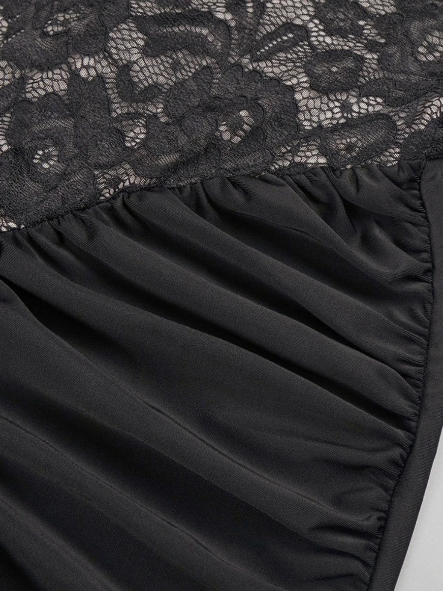 Lace Halter Black Sexy Backless Formal Dress Banquet Parties Maxi Dresses