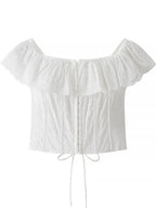 Lace Patchwork Ruffle T-shirts