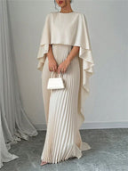Cloak Batwing Sleeves Crimp Temperament Grace Maxi Dresses