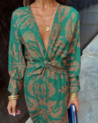 Claudia Timeless Long Sleeved Dress with Floral Print Elevated Occasion Wear