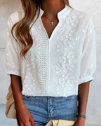 Samantha | Women V Neck Puff Sleeve Blouse
