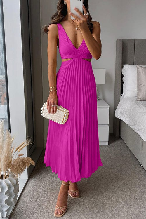 Sydney Exclusive Pleated Dress with Neckline Statement Occasion Edit