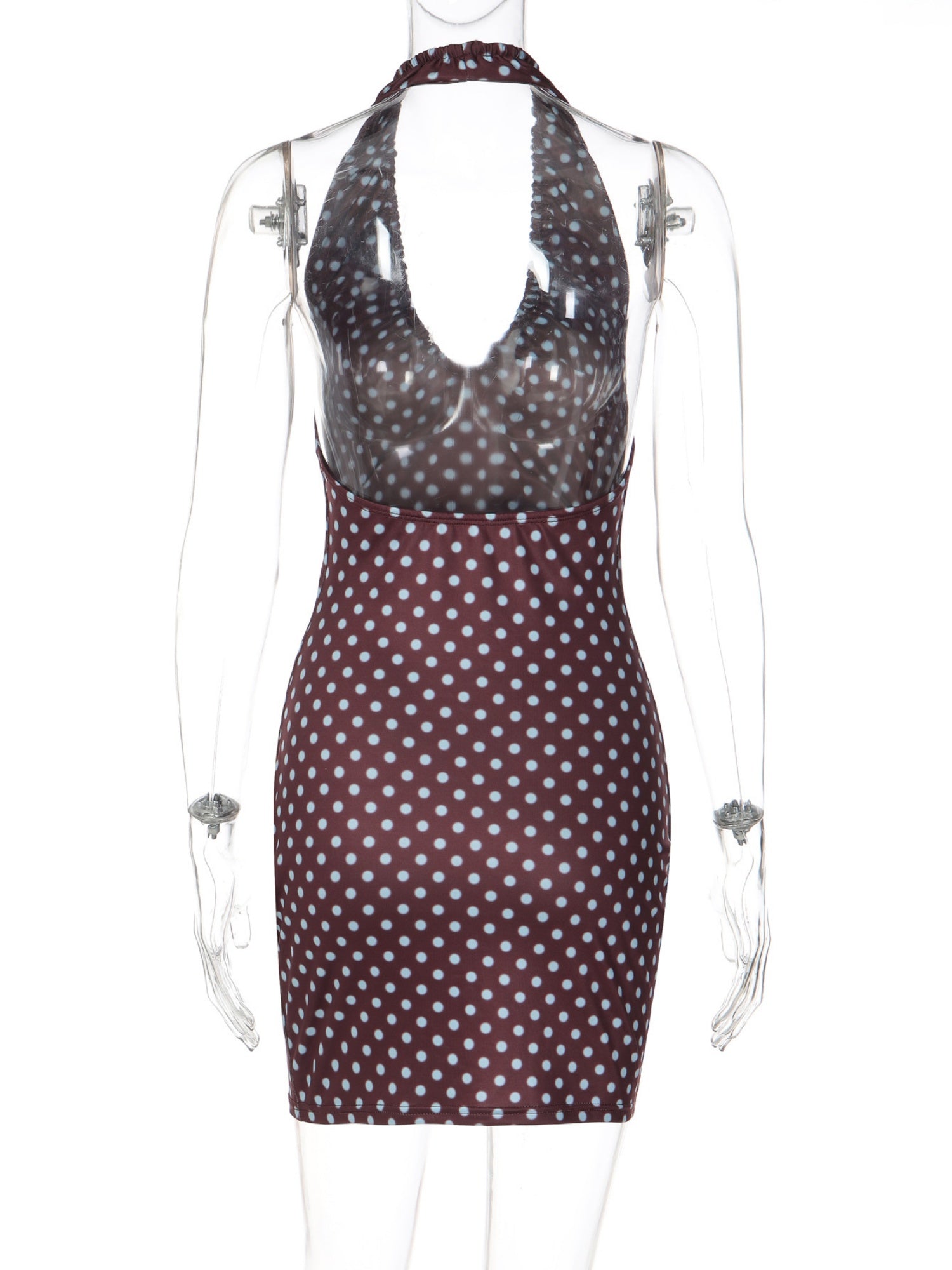 Polka Dots Neck Strap Slim Fit Hip Body Mini&Short Dresses