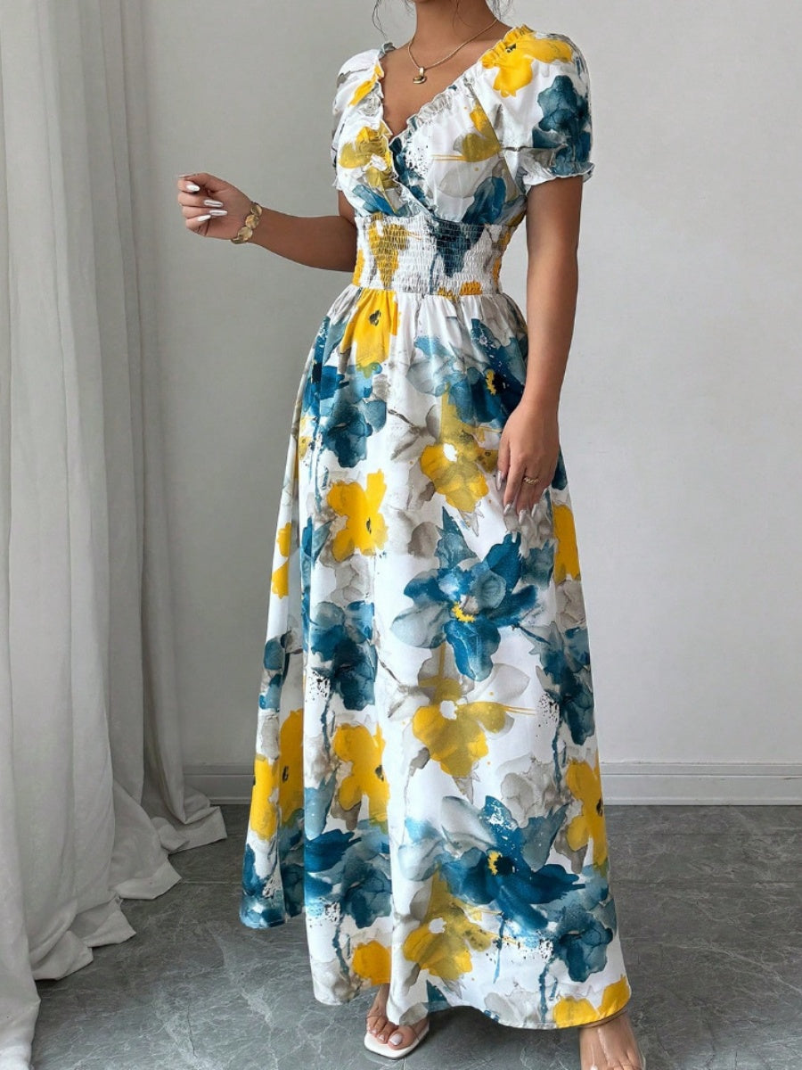 V-neck Floral Grace Maxi Dresses