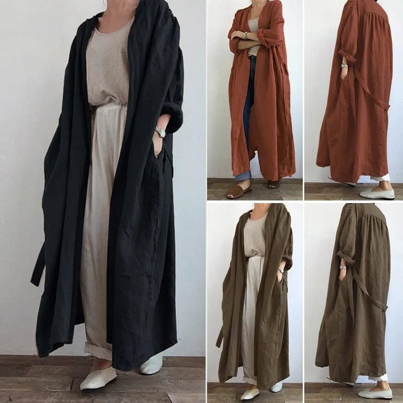 | Long Casual Trench Coat for Women