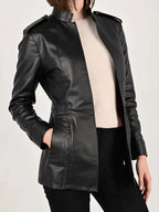 Leather Jacket Stand Collar Long Sleeve Gothic Jackets