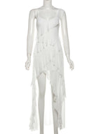 Ruffle Irregular Spaghetti Strap Backless Mini&Short Dresses