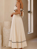 Camisoles Color Matching Color-blocked Hollow Vacation And Leisure Maxi Dresses