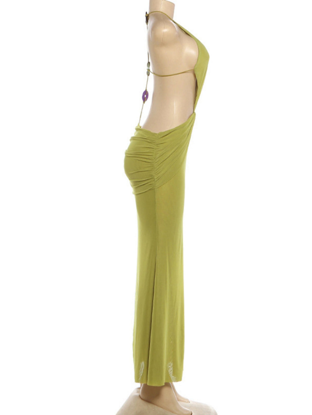 Backless Neckband Mesh Maxi Dresses