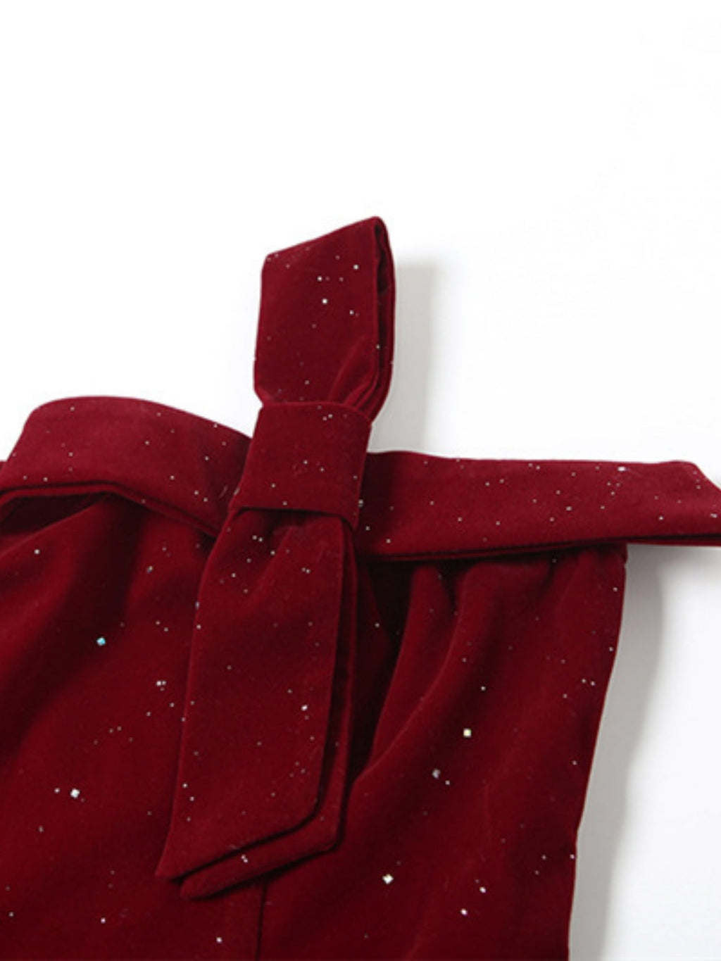 Sequins Backless Strapless Top Bow Zipper Mini&Short Dresses