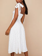 V-neck Bandage Camisoles Printed Vacation And Leisure Mini&Short Dresses