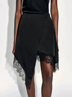 Lace Stitching A-shaped Arrangement Irregular Skirts