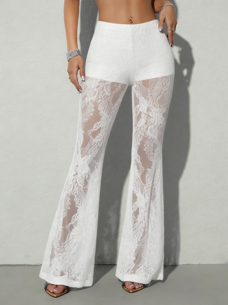 Lace Trumpet Perspective Formal Dress Pants