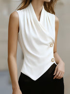 Kink Temperament Commuting Pleated Jacket Tank Tops