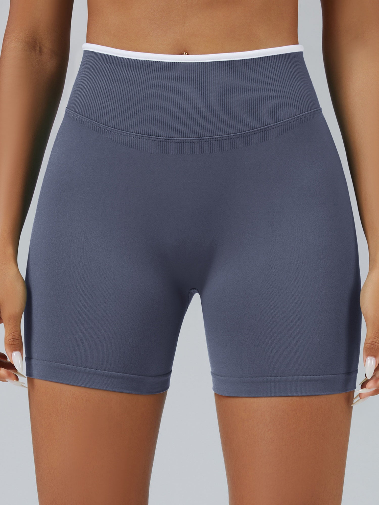 Color Matching Seamless High-waisted Hip Lift Exercise Yoga Shorts