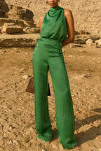 Mockneck Sleeveless Solid Top