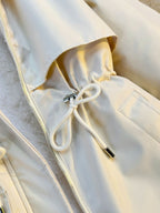 Parka With Fur Collar Drawstring Waist Pocket Casual Cotton-padded Jackets/down Jackets