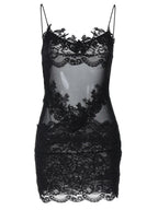 Lace-trimmed Bodycon Mini Dress