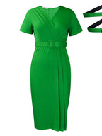 OL Commute Pencil Skirt Belts Mini&Short Dresses