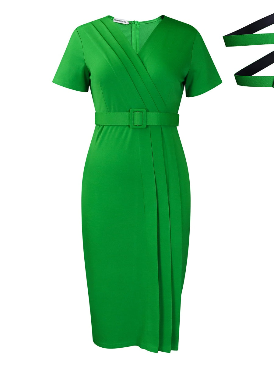 OL Commute Pencil Skirt Belts Mini&Short Dresses