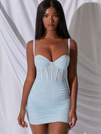 Fish Bones Backless Hip-hugging Parties Mini&Short Dresses