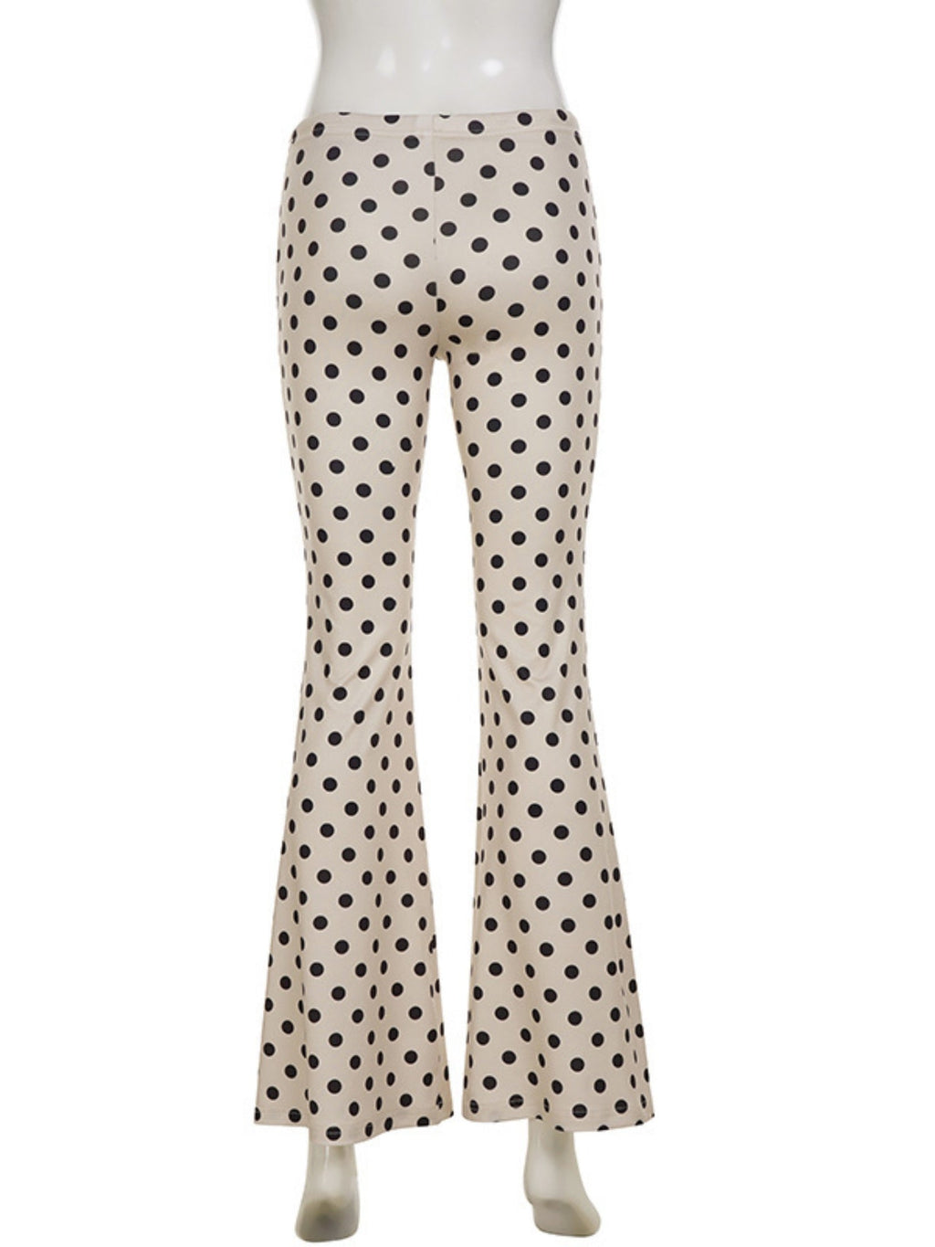 Polka Dots Low-rise Loose-fit Micro-flared Pants