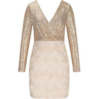 Celia Statement Sequin Dress with V Neck Chic Silhouette Collection