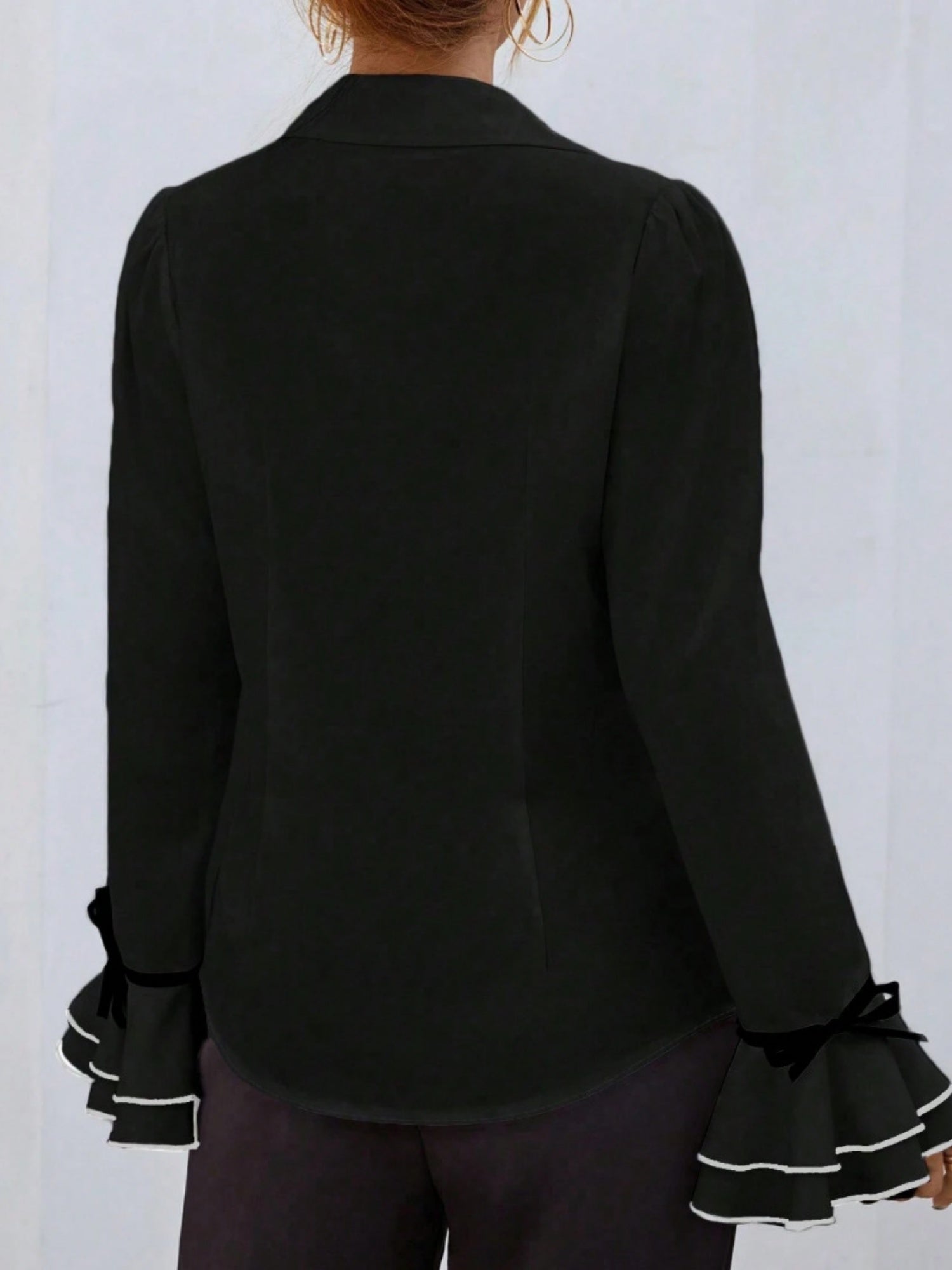 Ruffle Bell Sleeves Blouse&Shirts