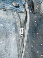 Y2K Diamond Includes Belt Loose-fitting Five-quarter Pants Jeans