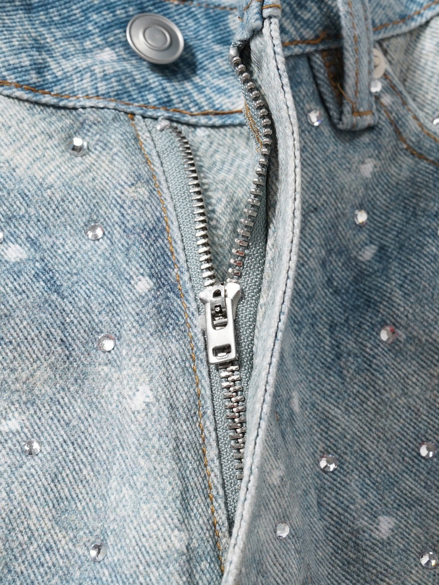 Y2K Diamond Includes Belt Loose-fitting Five-quarter Pants Jeans