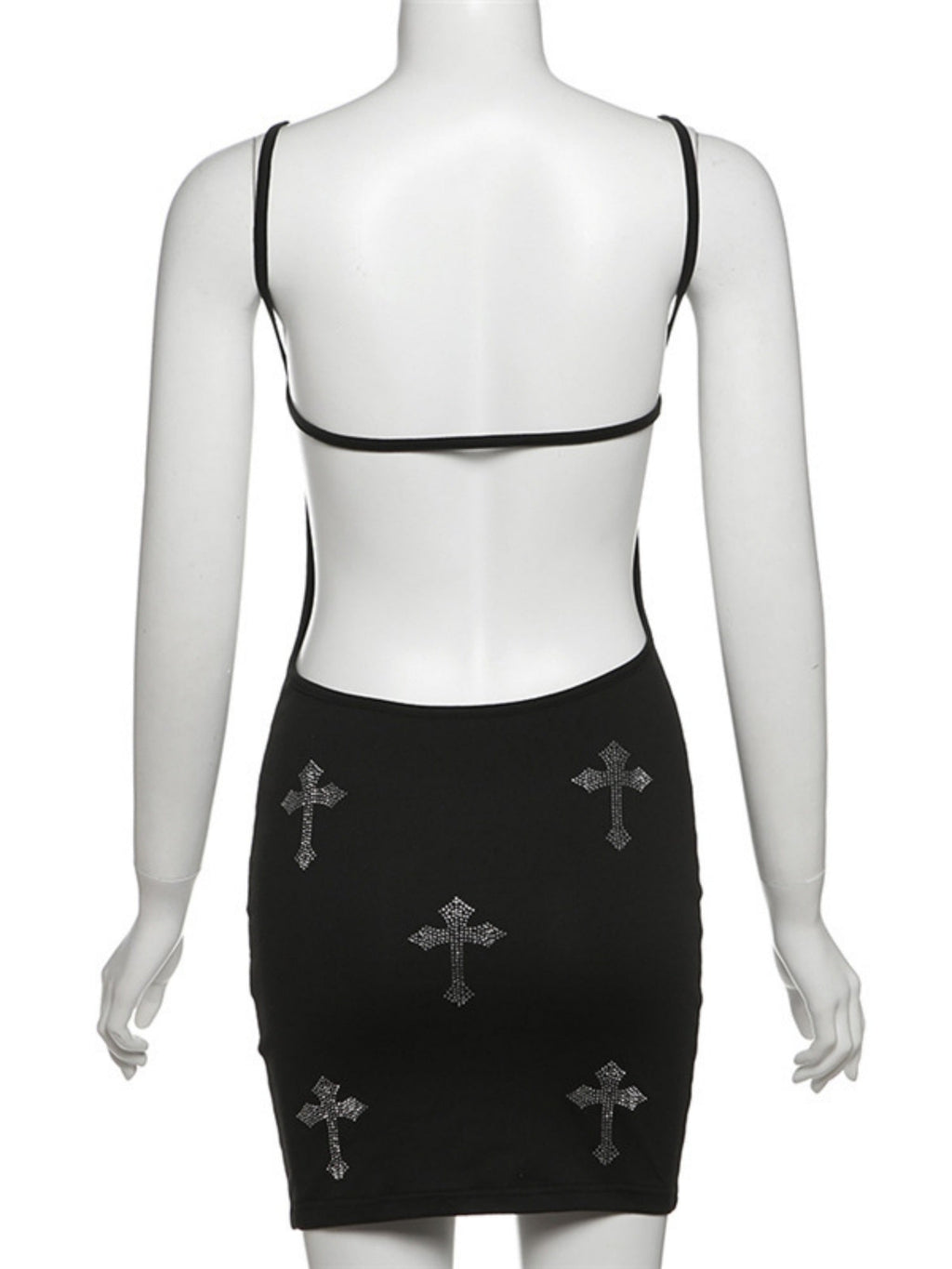 Cross Backless Camisoles Mini&Short Dresses
