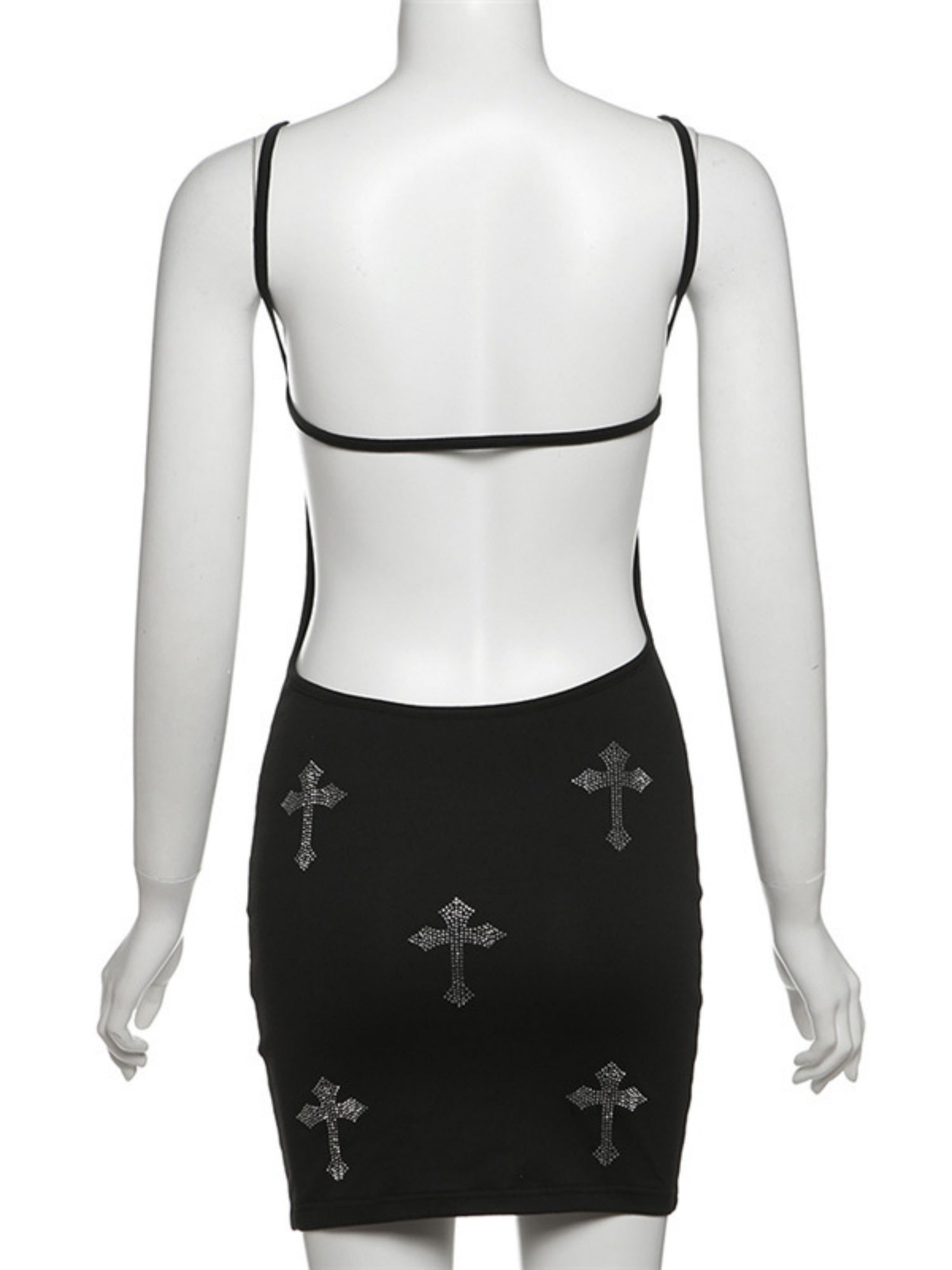 Cross Backless Camisoles Mini&Short Dresses