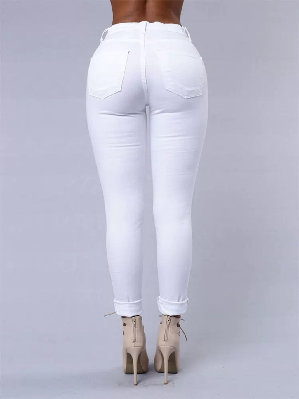 Hole Stretch Slimming Pencil Pants Jeans