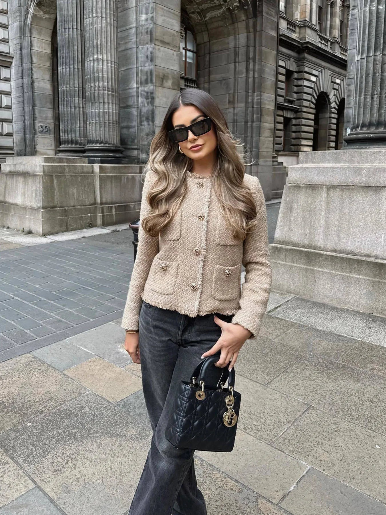 | Short Tweed Blazer Jacket