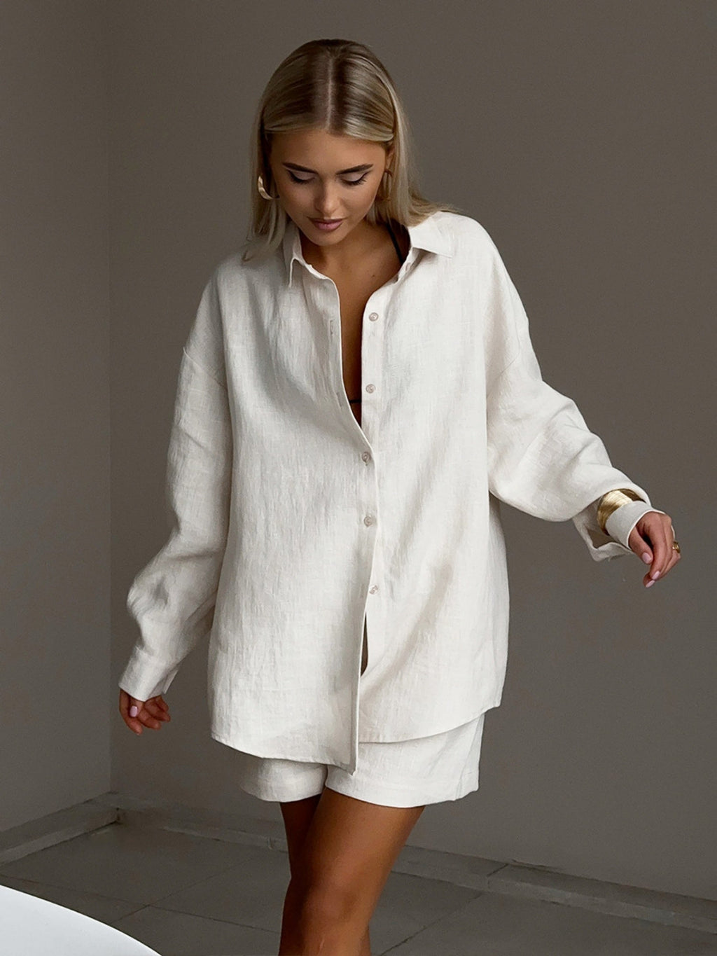 Long-sleeved Cardigan Shorts 2-piece Sets