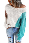 Triple Color Block Knit Sweater