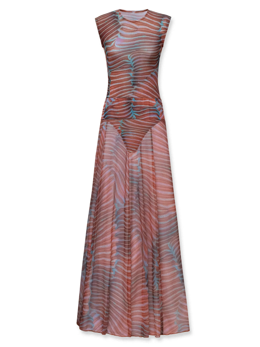 The Serena — Mesh Bodysuit & Maxi Skirt Set