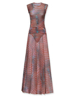 The Serena — Mesh Bodysuit & Maxi Skirt Set