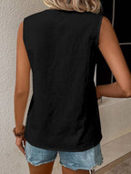 Lace Patchwork V-neck Tank Tops