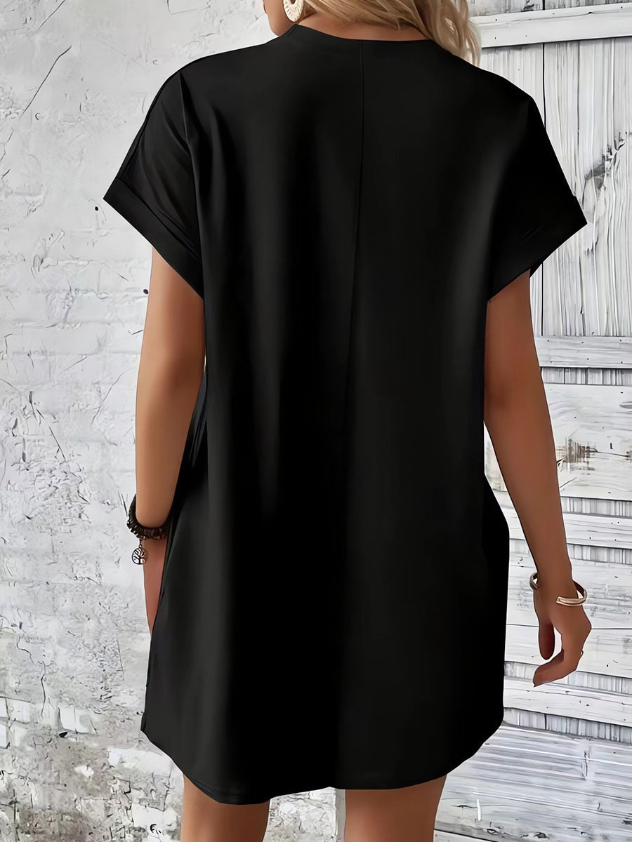 Round Neck Pocket Dress