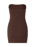 Gathering Slim Fit Hip Body Strapless Mini&Short Dresses