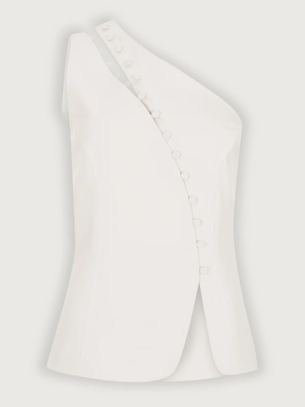 Ascent One-Shoulder Button Detail Top
