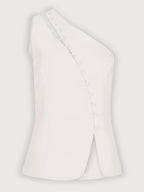 Ascent One-Shoulder Button Detail Top