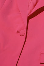 Ruffled Notched Long Sleeve Blazer
