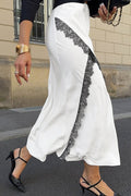 Colorblock Lace Bodycon Skirt