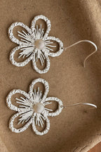 Pearl Openwork Flower Earrings