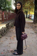 Wool Blend Colorblock Casual Coat