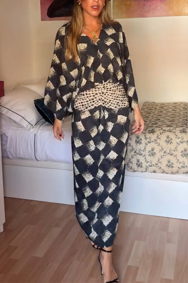 Nomad Diamond Print Kaftan Maxi Dress