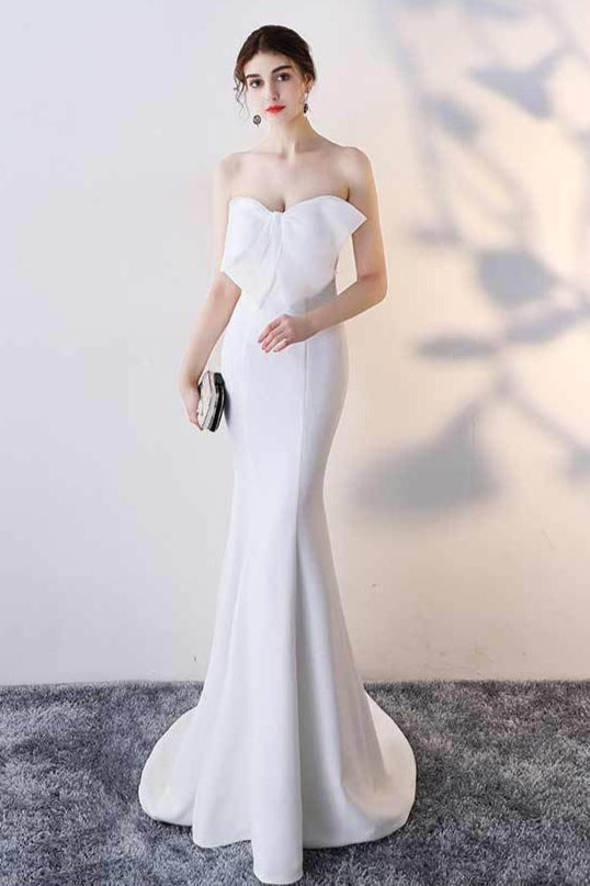 Bow Strapless Mermaid Maxi Dress